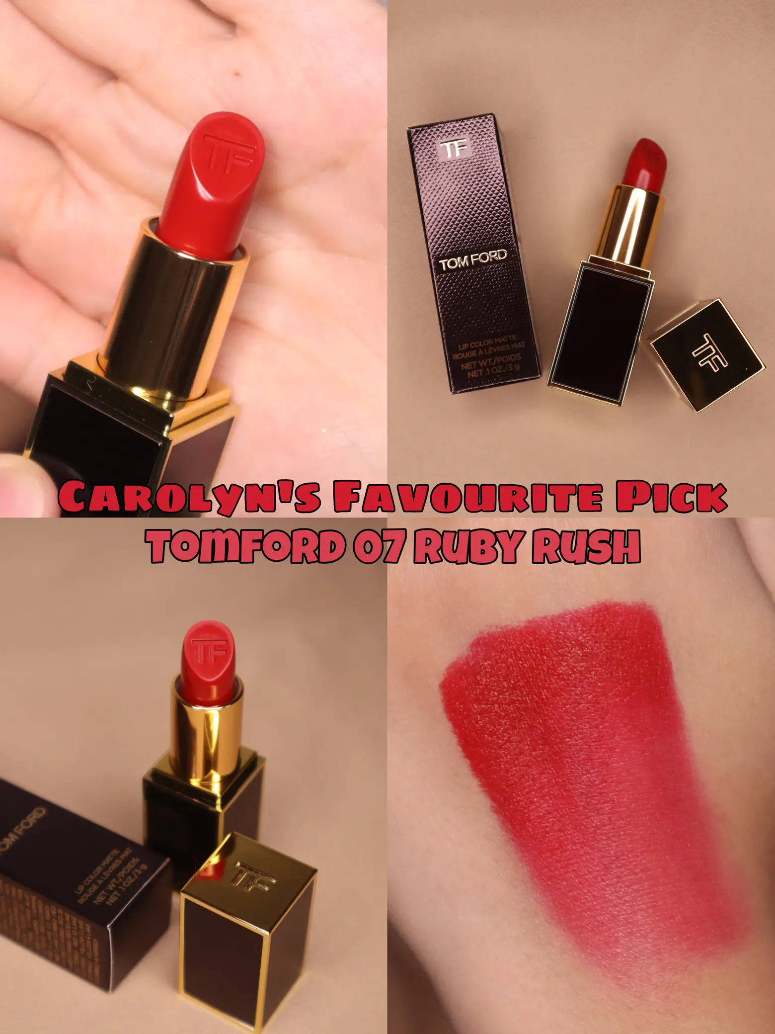 TOMFORD SATIN MATTE LIPSTICK - 07 RUHY RUSH | Gallery posted by Carolyn See  | Lemon8