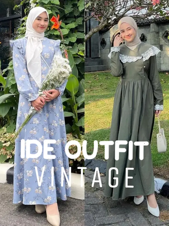 ootd vintage hijab casual