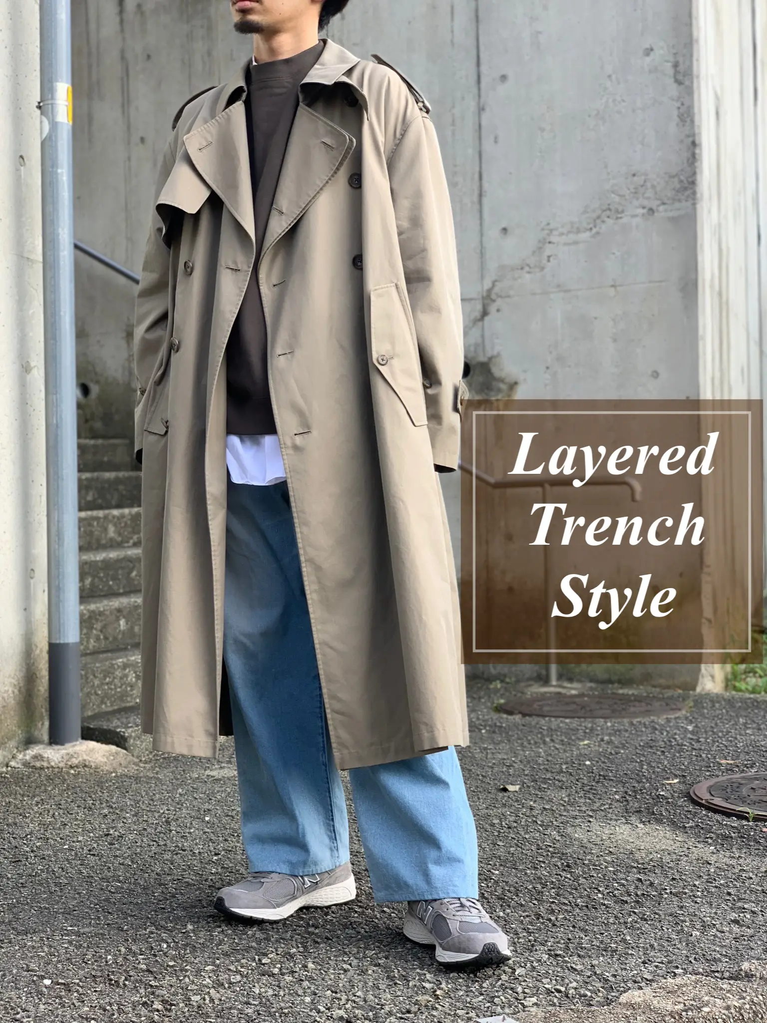 内祝い】 seyto Layered Two tone layered Tone trench coat ベージュ